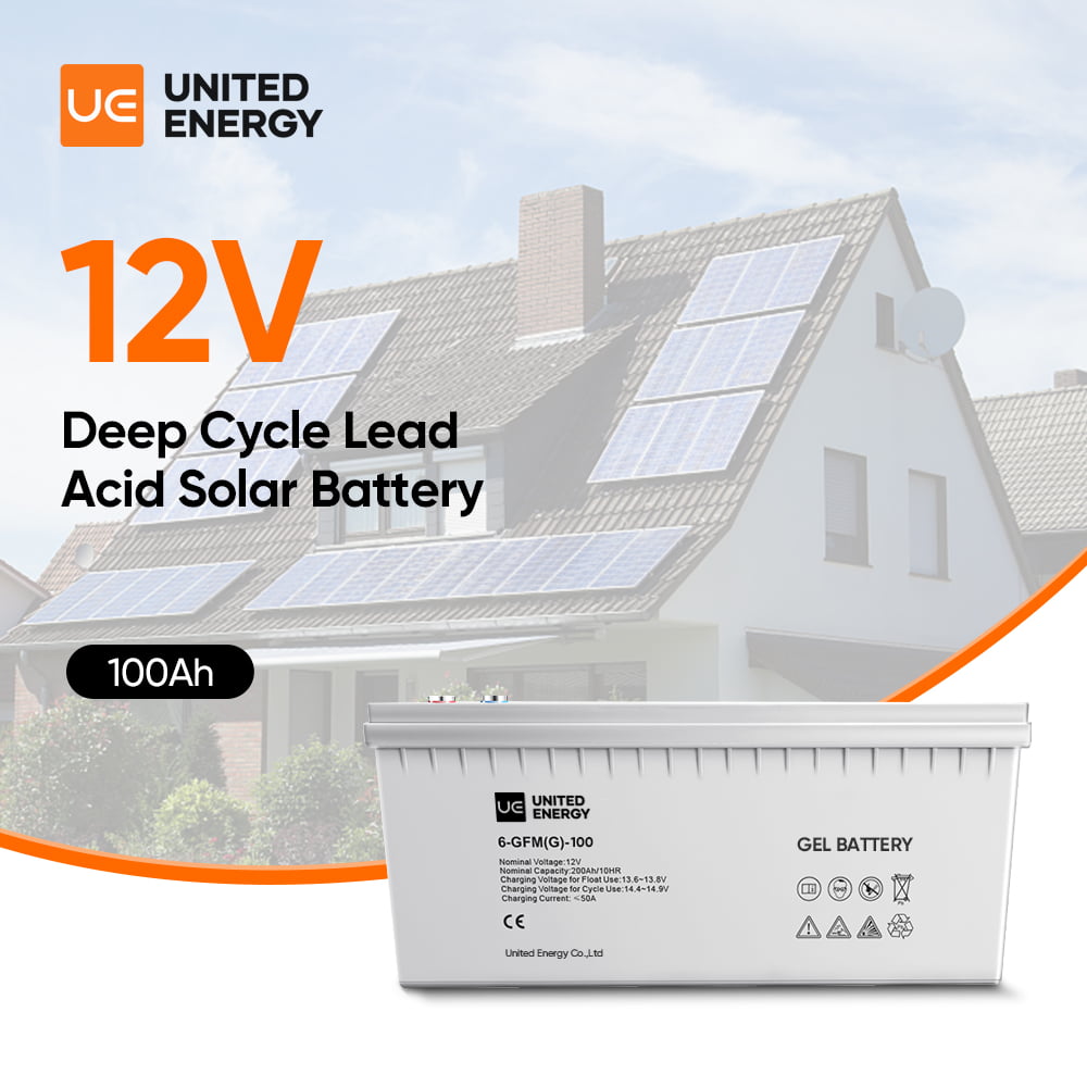 Solarbatterie 100 Ah 12 V Blei-Säure-Batterie Agm Gel für den Heimgebrauch