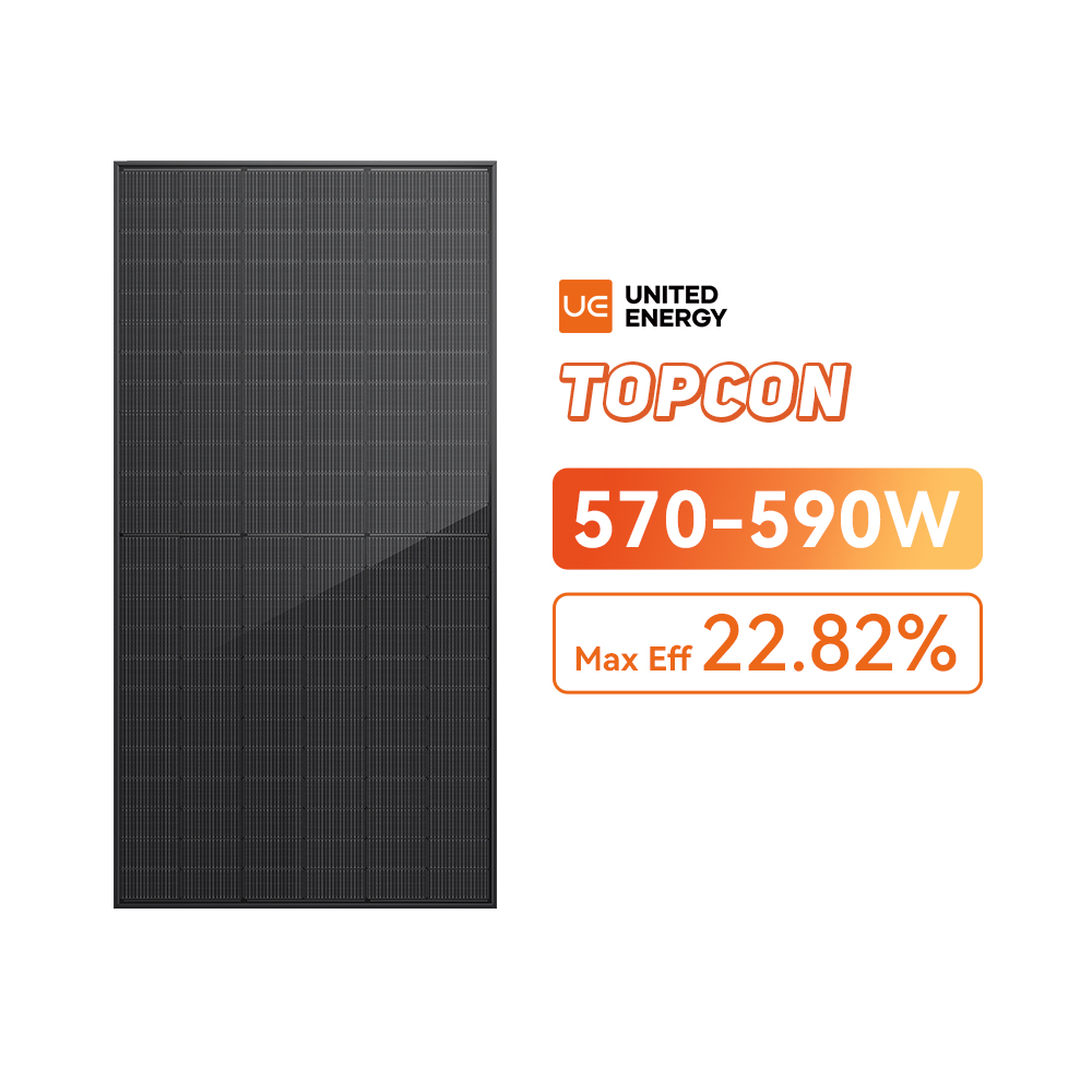 Komplett schwarze TOPCon 570~590W bifaziale Solarmodule zu verkaufen